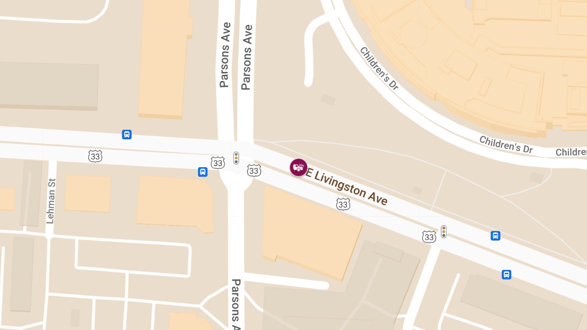 Vehicle Collision with Injuries at 611 E Livingston Ave
