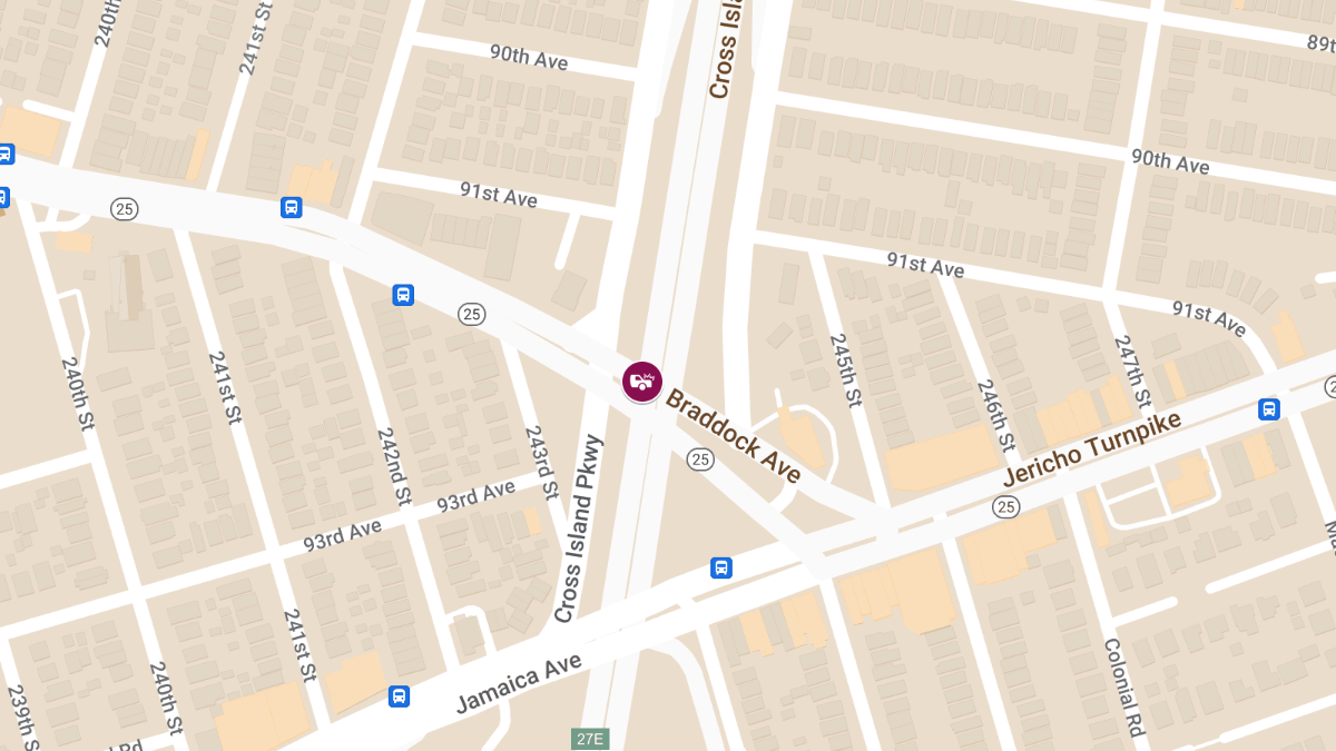 Vehicle Collision with Injuries at Cross Island Pkwy N & Braddock Ave