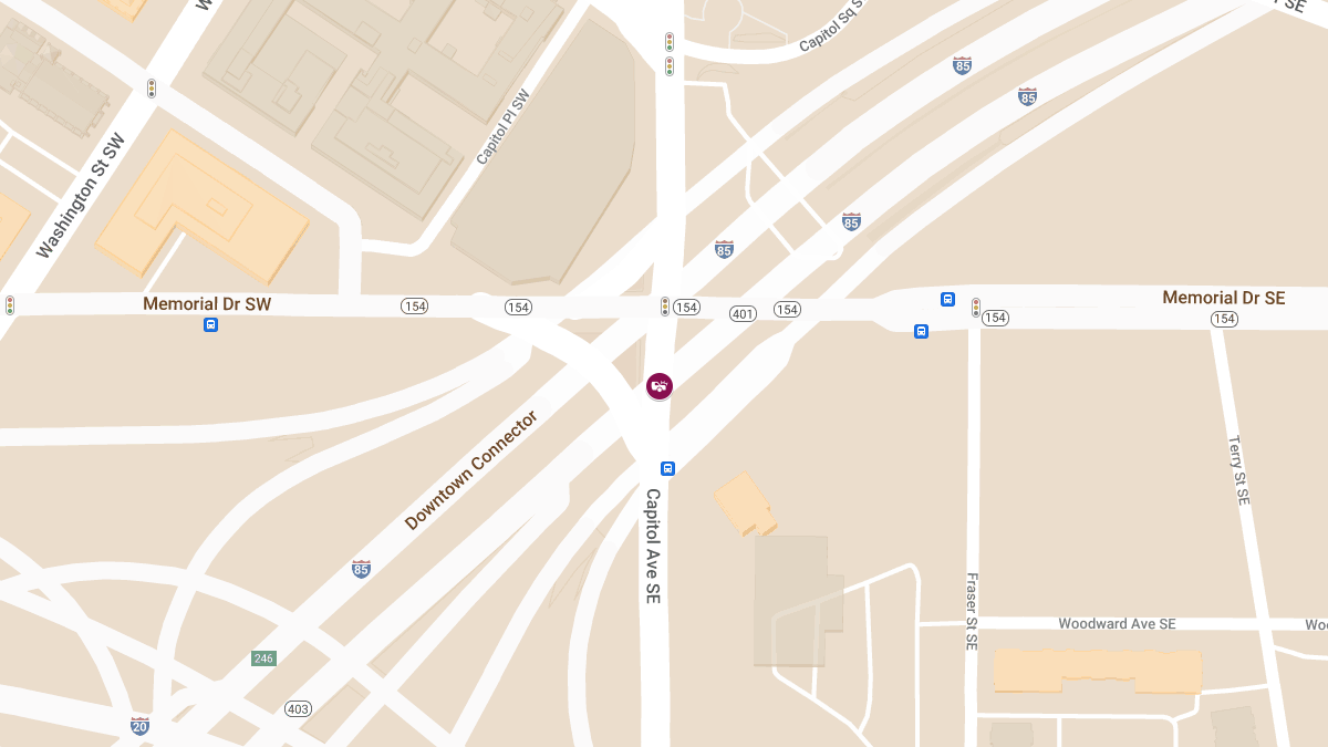 Vehicle Collision with Injuries at I-75 N & Capitol Ave SE