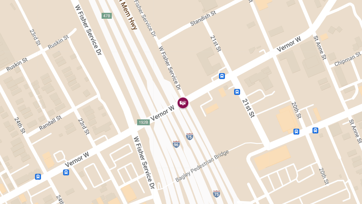 Vehicle Collision with Injuries at Interstate Highway 75 N & W Vernor Hwy