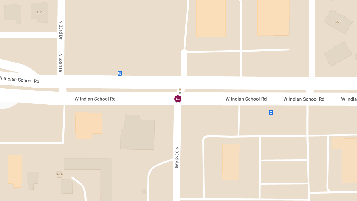 Vehicle Collision with Injuries at N 33rd Ave and W Indian School Rd