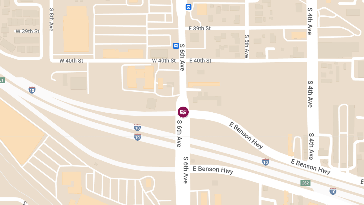 Car Collision with Injuries at S 6th Ave & E Benson Hwy