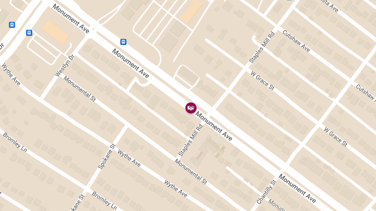 Vehicle Collision with Injuries at Staples Mill Rd & Monument Ave