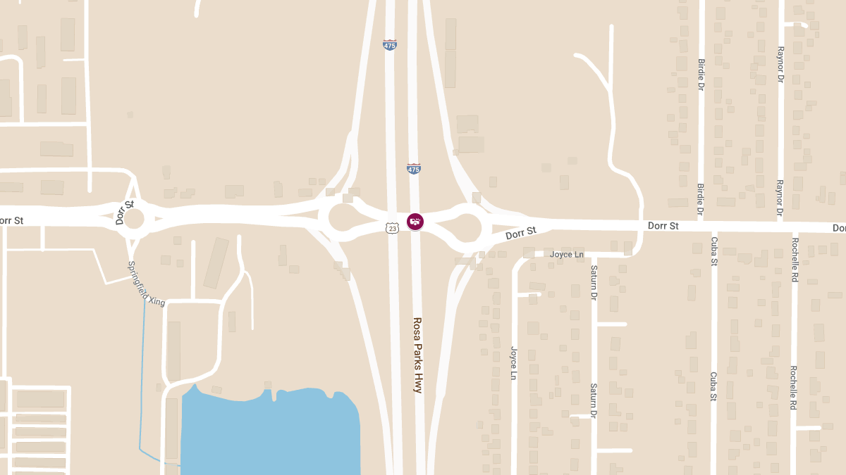 Vehicle Collision with Injuries at US-23 S & Dorr St