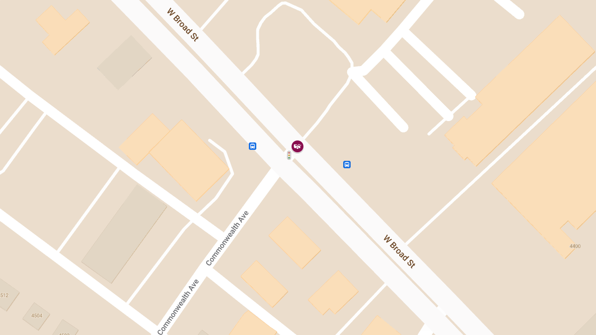 Vehicle Collision with Injuries at W Broad St & Commonwealth Ave
