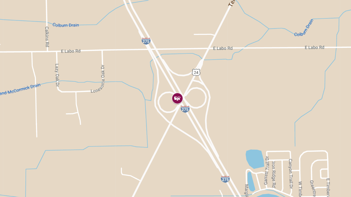 Vehicle Collision with Injuries on I-275 N & US-24 N