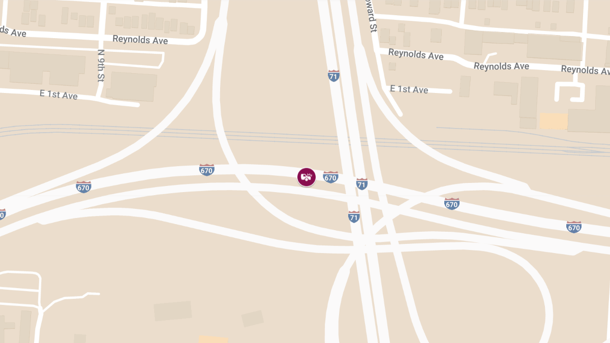 Vehicle Collision with Injuries on I-670 EB at MM 5