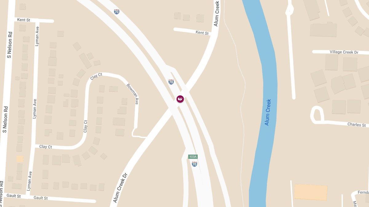 Vehicle Collision with Injuries on I-70 E at Alum Creek Dr