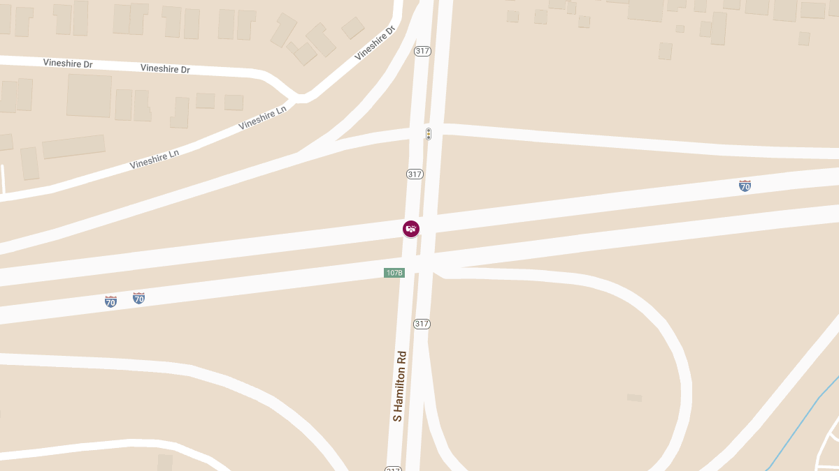 Vehicle Collision with Injuries on I-70 E at S Hamilton Rd