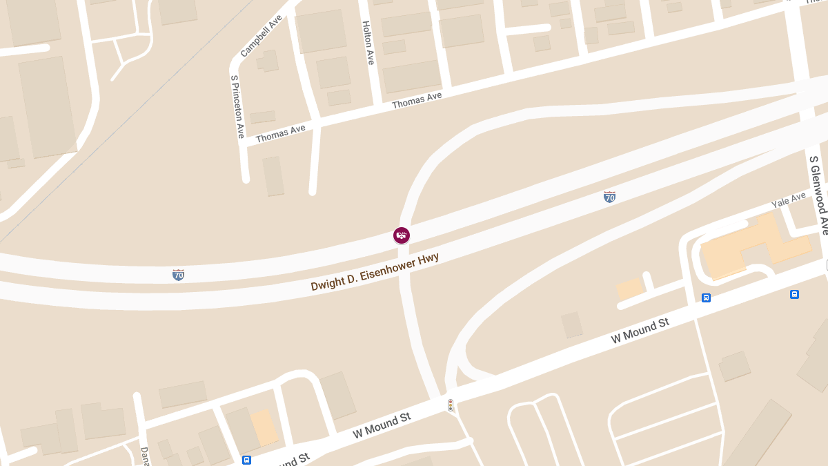 Vehicle Collision with Injuries on I-70 W at Mound St