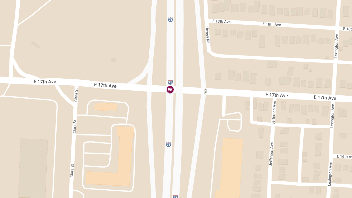 Vehicle Collision with Injuries on I-71 S at E 17th Ave