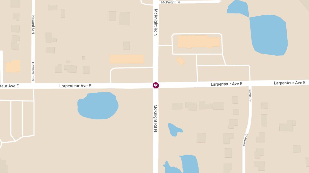 Vehicle Crash at Larpenteur Ave E & McKnight Rd N Causes Injuries