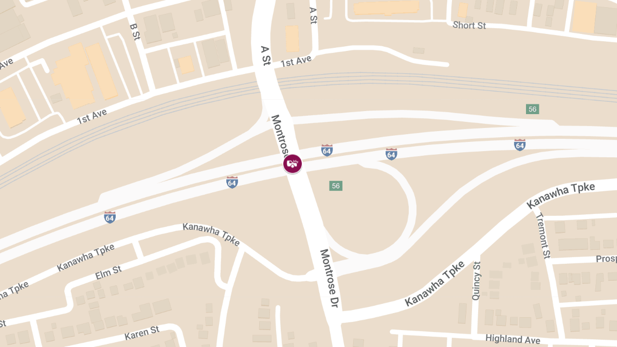 Vehicle Crash at Montrose Dr Entrance & I-64W