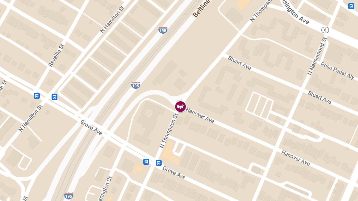 Vehicle Crash with Injuries at N Thompson St & Hanover Ave