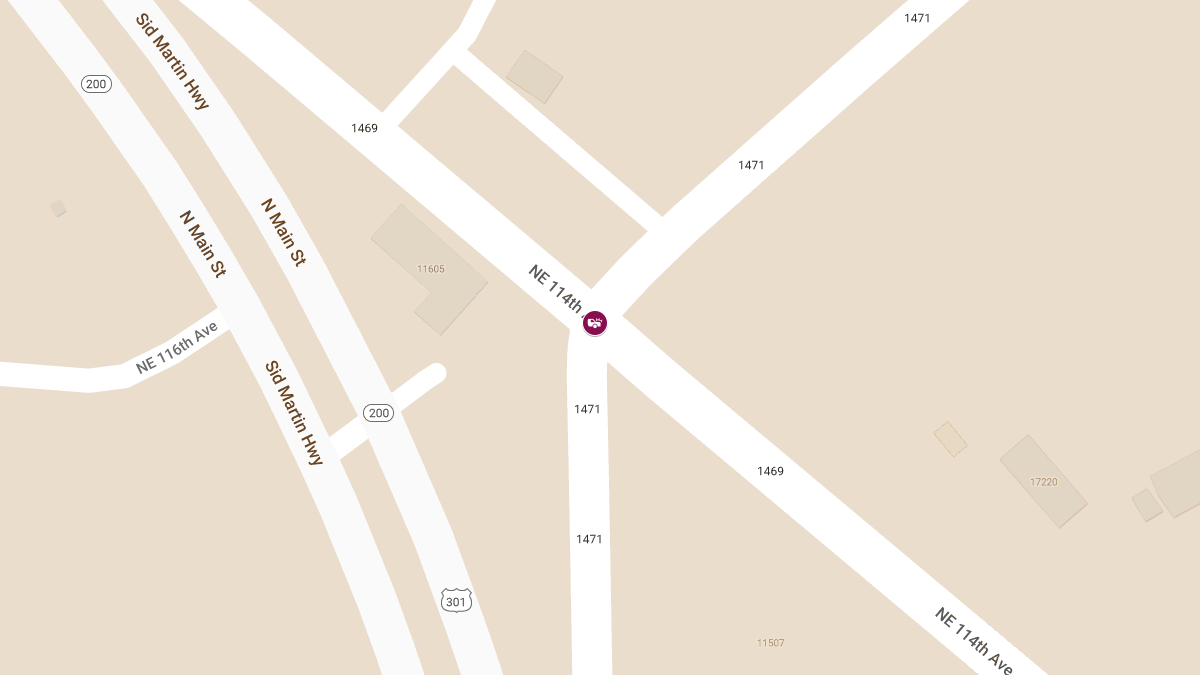 Vehicle Crash with Injuries on NE US-301 at NE 114th Ave