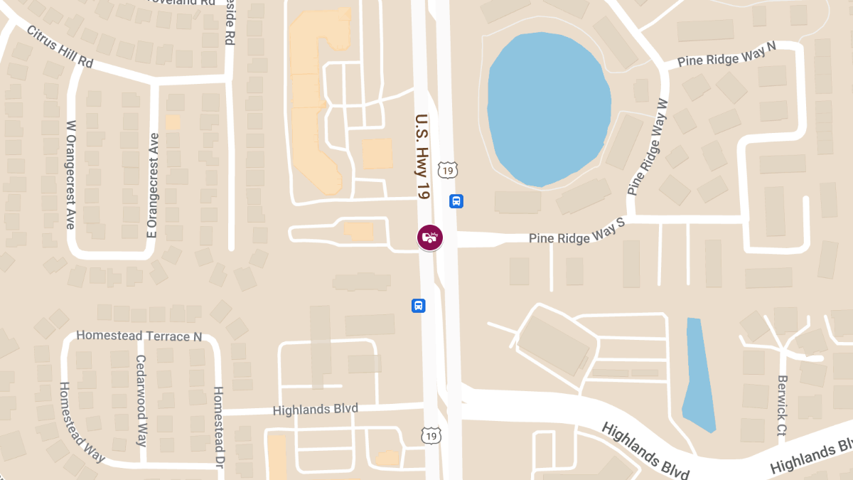Vehicle Crash with Injuries on US-19 at Pine Ridge Way S