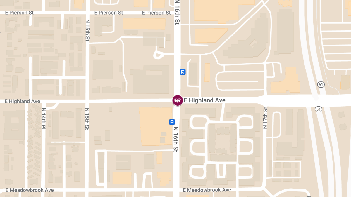 Vehicle Overturned Following Crash at N 16th St and E Highland Ave