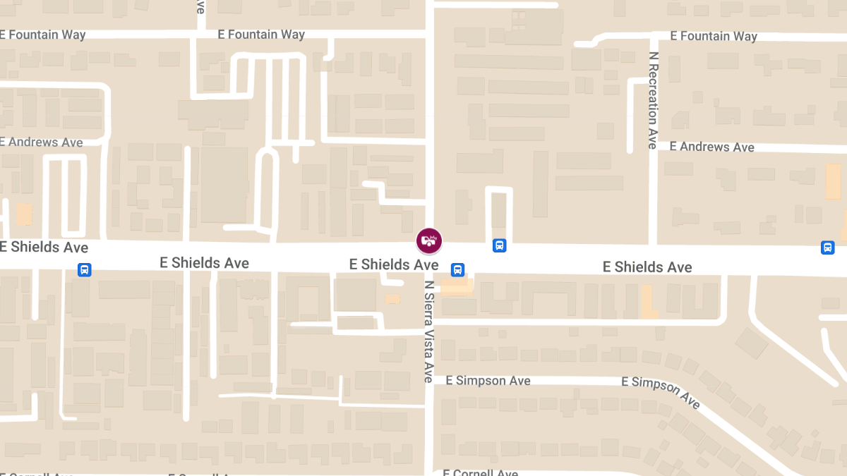 1 Injured in Crash on E Shields Ave & N Sierra Vista Ave