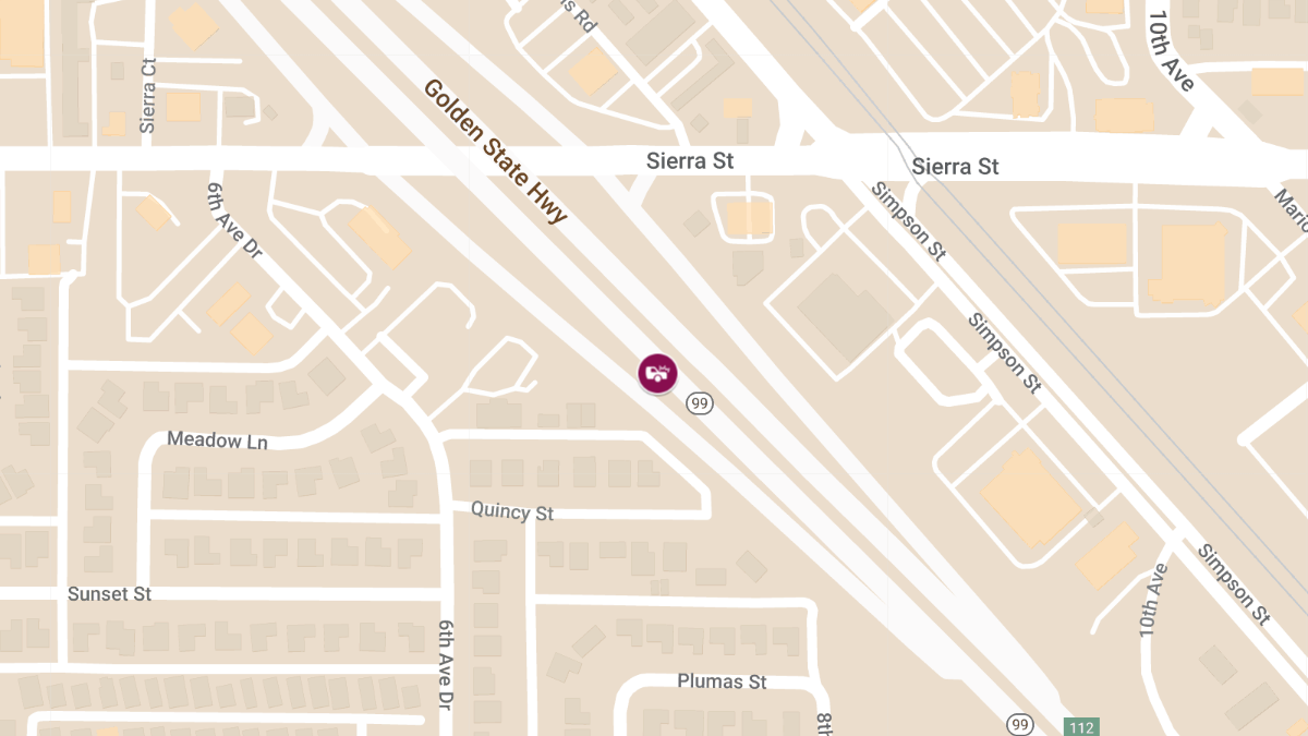 1 Injured in Crash on Highway 99 Near Sierra St