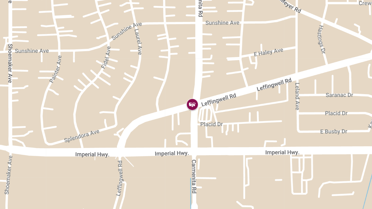 1 Injured in Two-Car Crash at Leffingwell Rd & Carmenita Rd