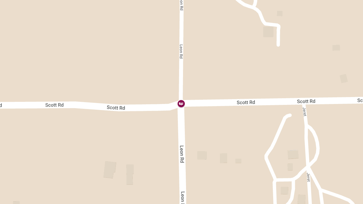 1 Seriously Hurt in Crash at Scott Rd & Leon Rd