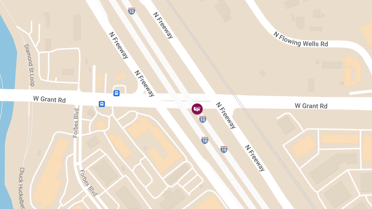 Accident Causes Injury at W Grant Rd & W I-10 Frontage Rd