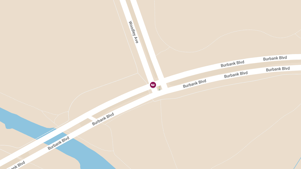 Accident With Injuries at Woodley Ave & Burbank Blvd