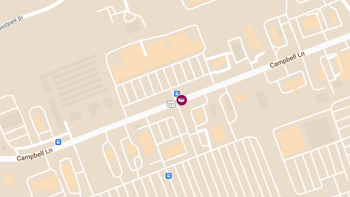 Accident with Injuries on Campbell Ln at Walton Ave
