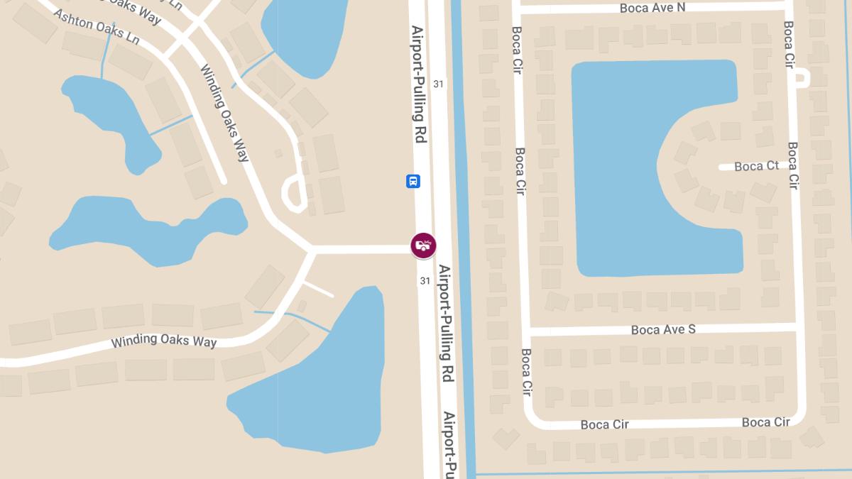 Accident with Injuries Reported at Winding Oaks Way & Airport Rd