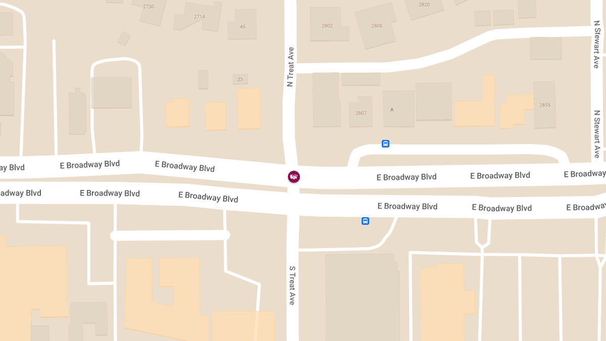Accident with Injuries at E Broadway Blvd & N Treat Ave