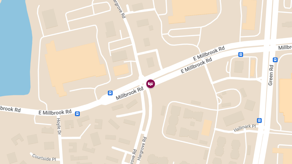 Accident with Injuries at E Millbrook Rd & Hargrove Rd