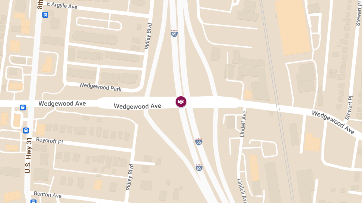 Accident with Injuries at I-65 N Entrance Ramp and Wedgewood Ave