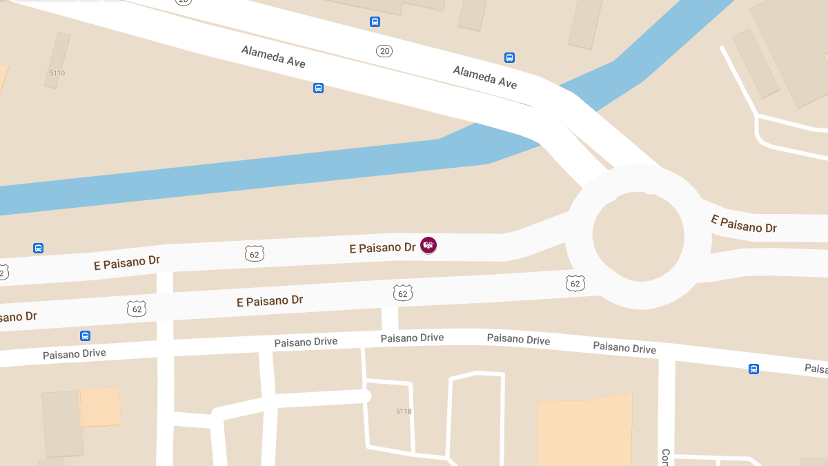 Accident with Injuries on East Paisano Dr South of Alameda Ave Roundabout