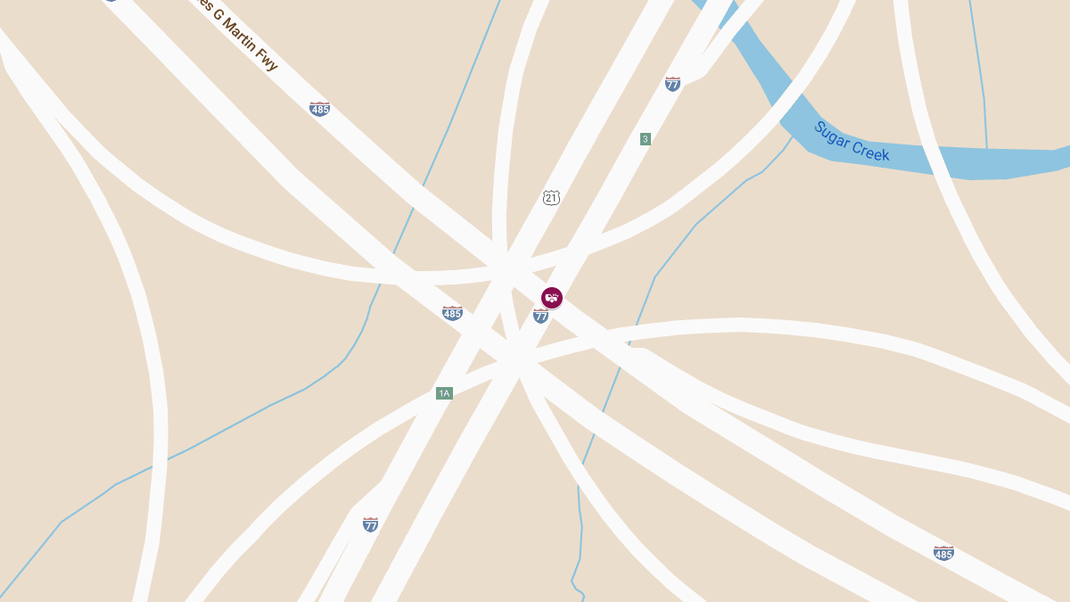 Accident with Injuries on I-485 Outer Hwy at I-77
