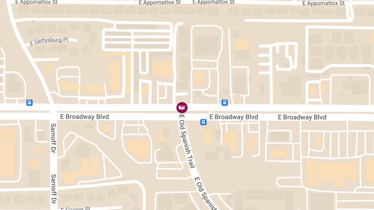 Accident with Injury at E Broadway Blvd & E Old Spanish Tr