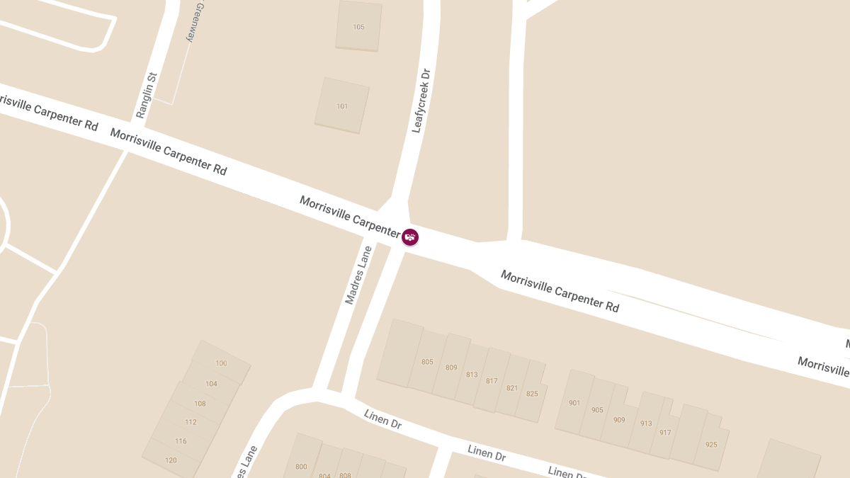 Auto Crash With Injuries at Morrisville Carpenter Rd & Madres Ln