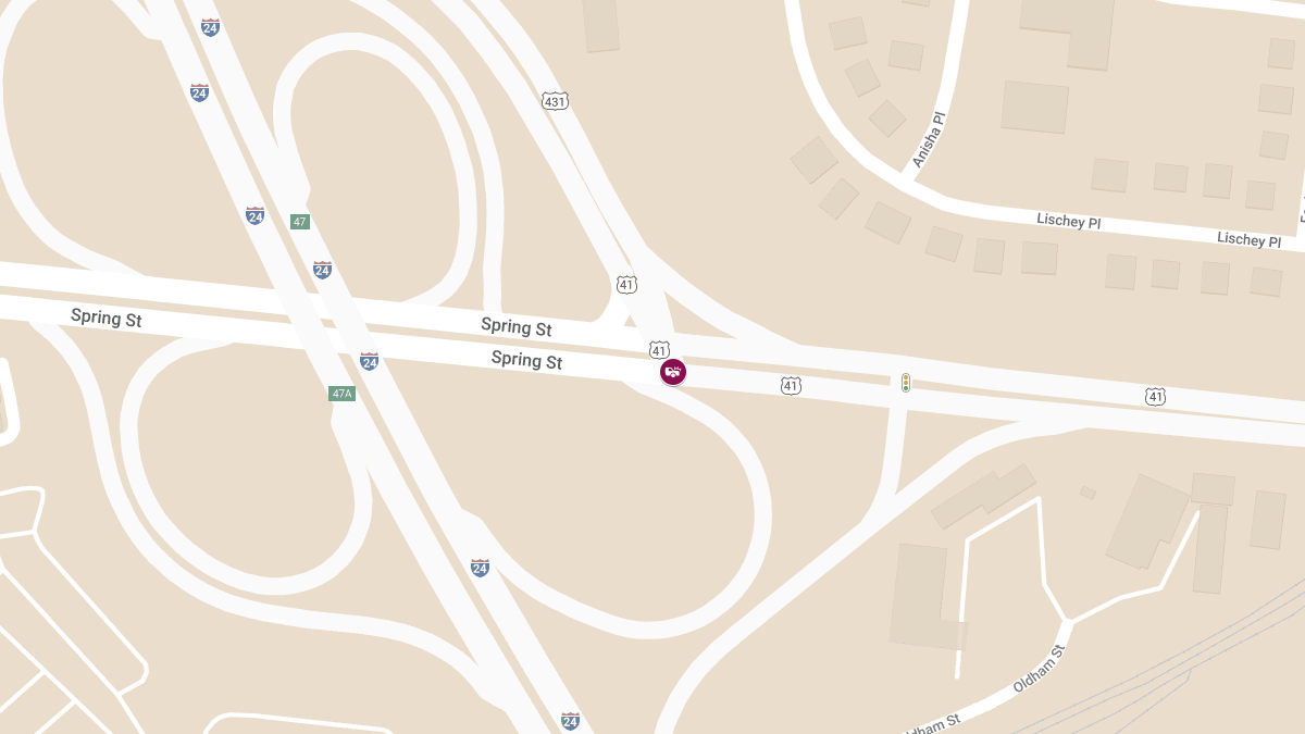 Auto Crash With Injuries at Spring St & Dickerson Pike