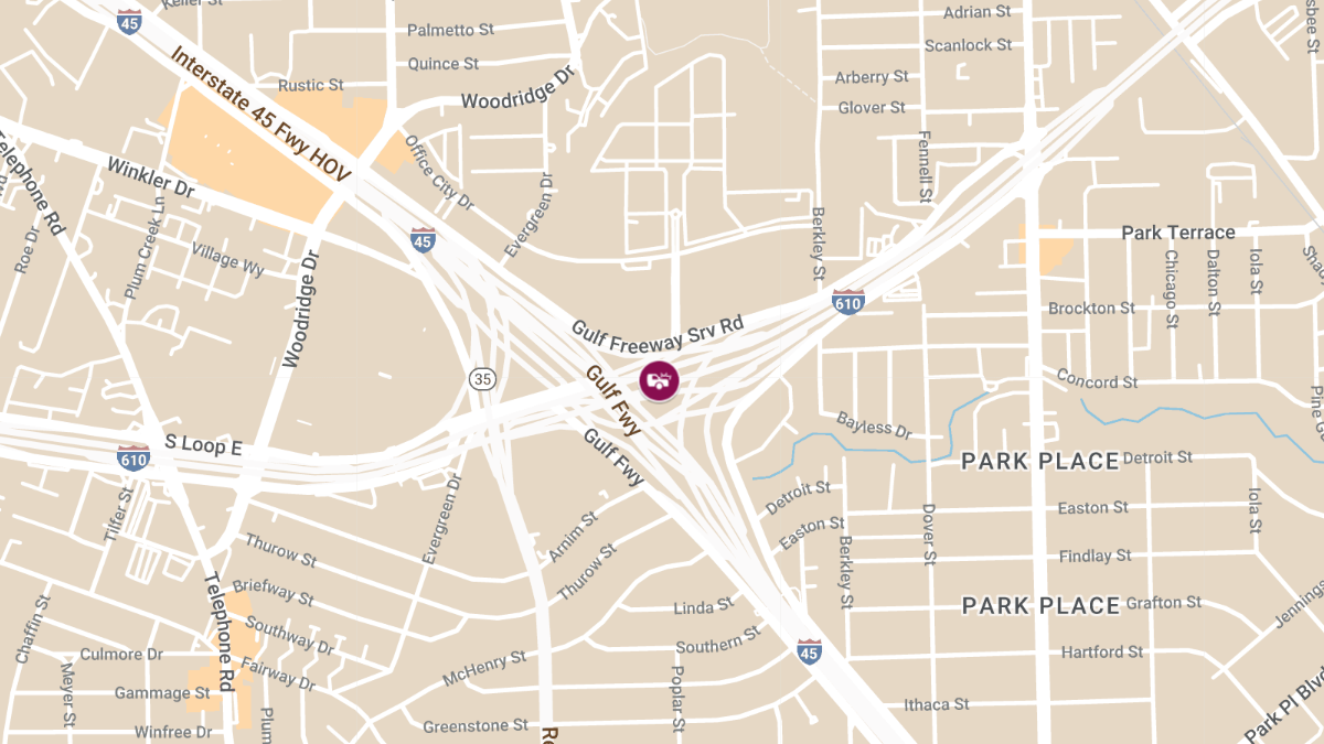 Auto Crash With Injuries on I-610 E at Gulf Fwy