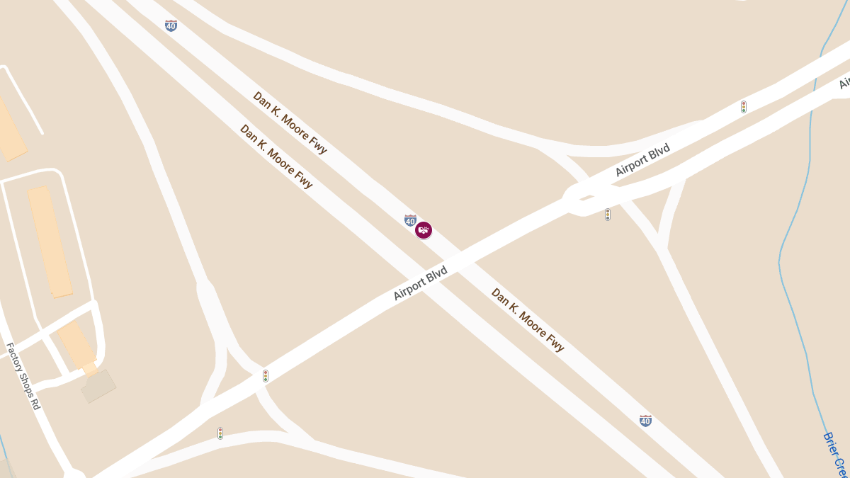 Auto Crash with Injuries on I-40 EB near Airport Blvd