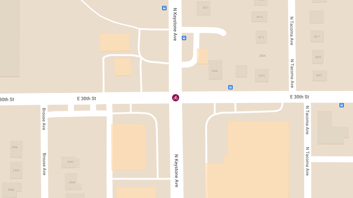 Bicyclist Injured in Collision with Sedan at 30th St & Keystone Ave