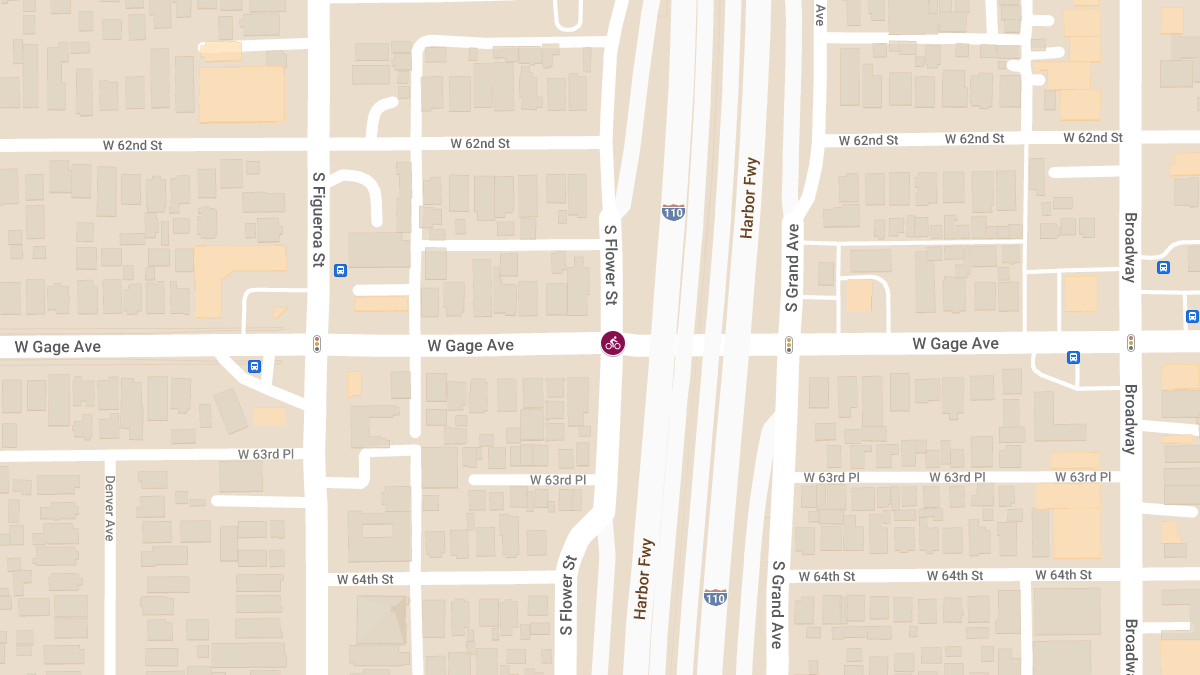 Bicyclist Injured in Crash at W Gage Ave & S Flower St
