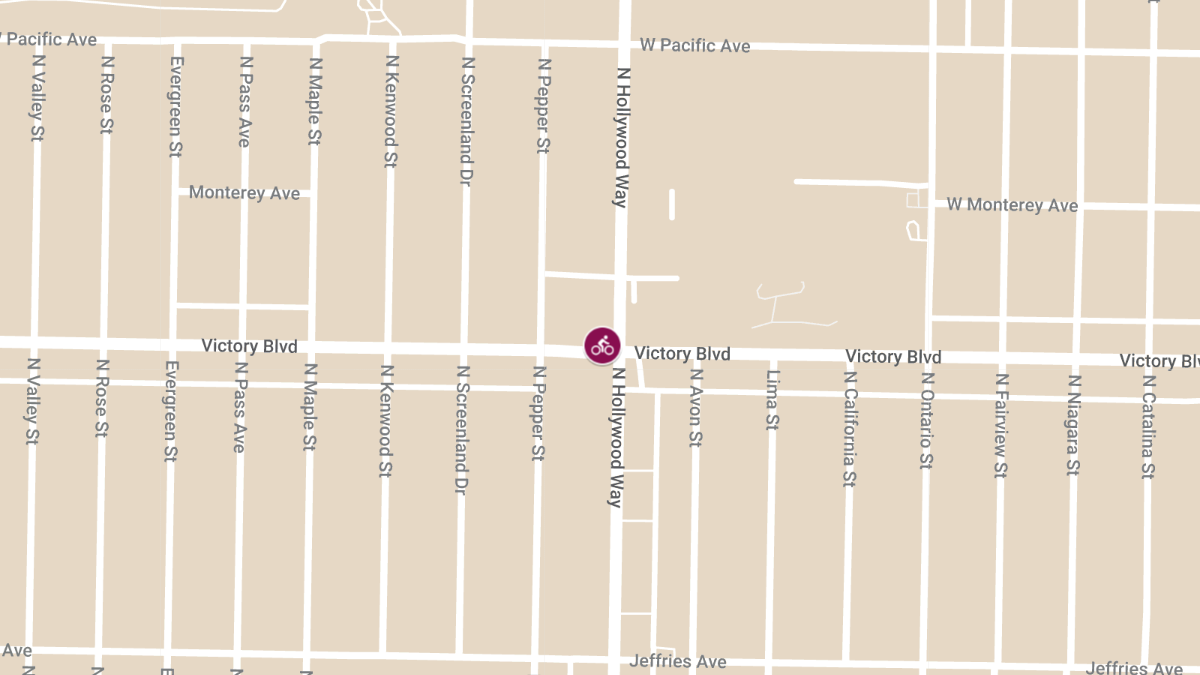 Bicyclist Injured in Crash at W Victory Blvd & N Hollywood Way