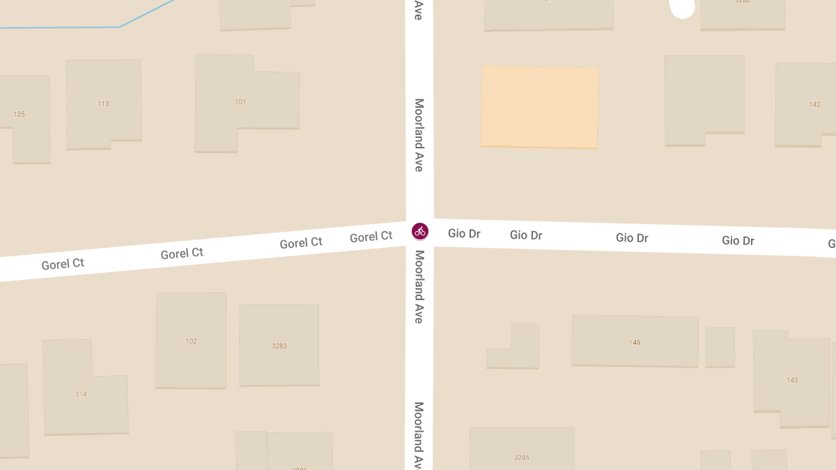 Bicyclist Struck by Vehicle at Moorland Ave & Gorel Ct