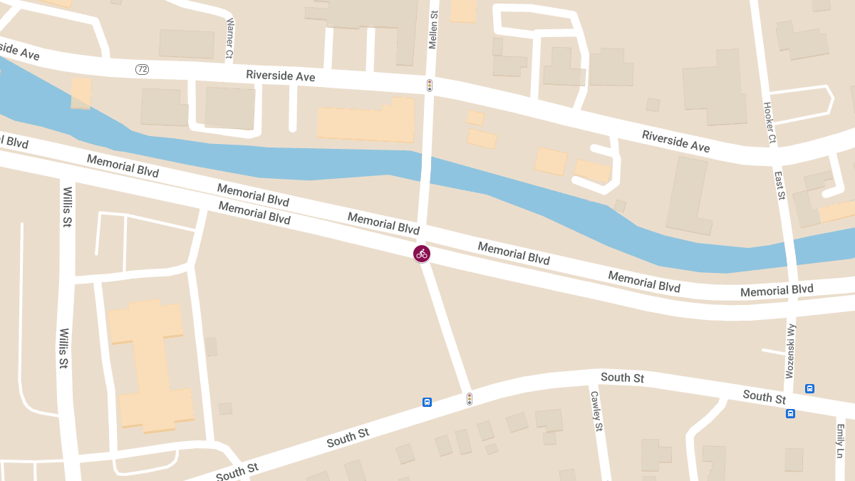 Bicyclist Suffers Head Injury in Car Collision at Memorial Blvd and Mellen St