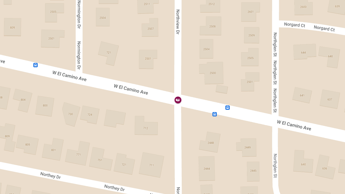 Car Catches Fire After Two-Car Crash With Injuries at Northview Dr & W El Camino Ave