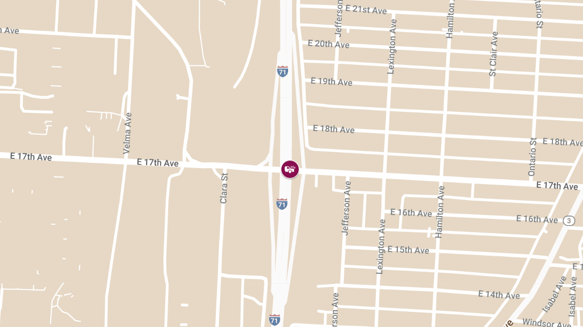 Vehicle Collision with Injuries on I-71N at E 17th Ave
