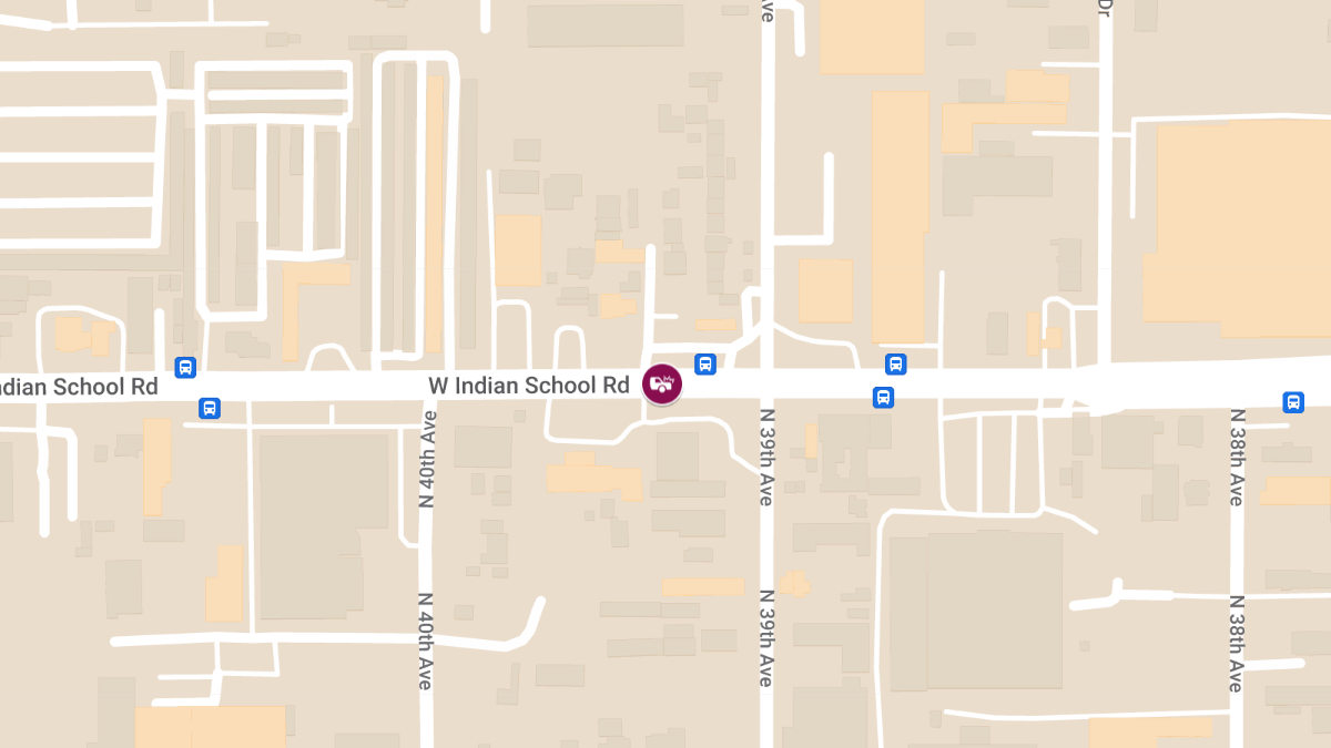 Car Collision with Injuries on W Indian School Rd in Maryvale