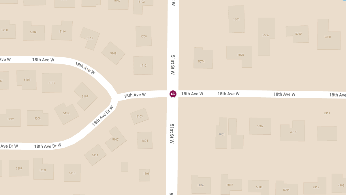 Car Crash Causes Injuries at 18th Ave W and 51st St W