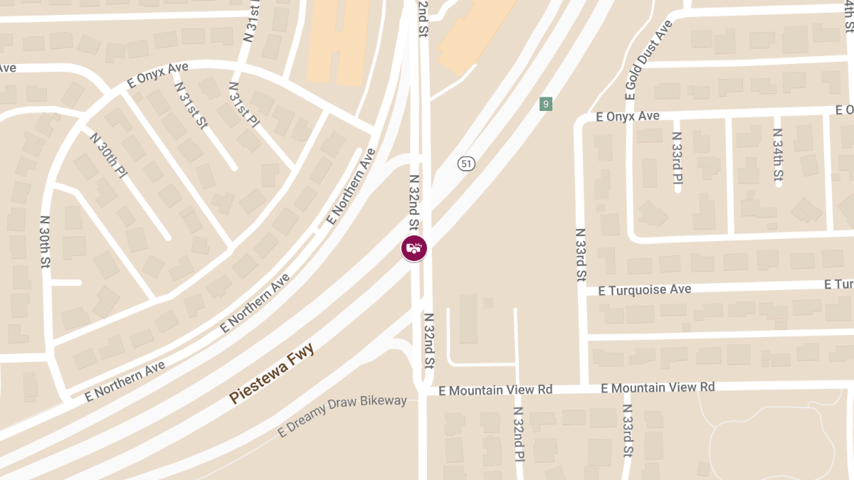 Car Crash With Injuries at N 32nd St & AZ-202 Loop E