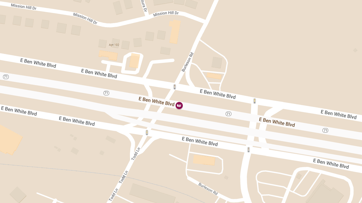 Car Crash With Injuries on E Ben White Blvd Svrd WB